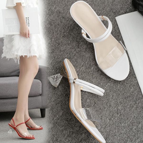 large size slippers open toe female transparent high heel sandals pump platform heels, Black
large size slippers open toe female transparent high heel sandals pump platform heels, Black