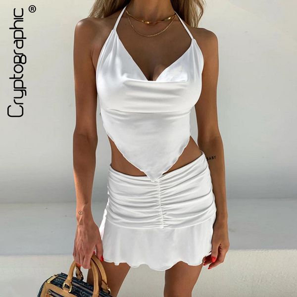 cryptographic summer halter crop and mini skirts ruched two piece fashion outfits matching set sleeveless womens set, Black;white
cryptographic summer halter crop and mini skirts ruched two piece fashion outfits matching set sleeveless womens set, Black;white