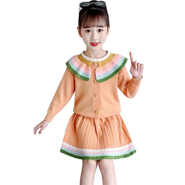 kids knitted clothes patchwork teenage girls clothing sweater + skirt for spring autumn children's 210527, White
kids knitted clothes patchwork teenage girls clothing sweater + skirt for spring autumn children's 210527, White