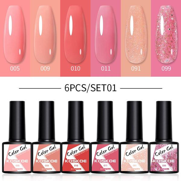 nail art kits koskoe 4/6pcs gel polish set 8ml semi permanent hybrid varnish soak off uv kit base coat
nail art kits koskoe 4/6pcs gel polish set 8ml semi permanent hybrid varnish soak off uv kit base coat