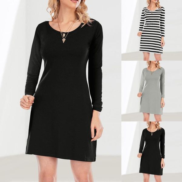 casual dresses womail basic t shirt dress women loose solid cotton o neck long sleeve mini home wear soft nightdress vestidos, Black;gray
casual dresses womail basic t shirt dress women loose solid cotton o neck long sleeve mini home wear soft nightdress vestidos, Black;gray