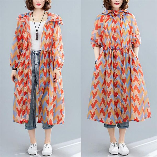 summer loose long sun protection clothing women's thin section sleeve large size hooded windbreaker coat s806 trench coats, Tan;black
summer loose long sun protection clothing women's thin section sleeve large size hooded windbreaker coat s806 trench coats, Tan;black