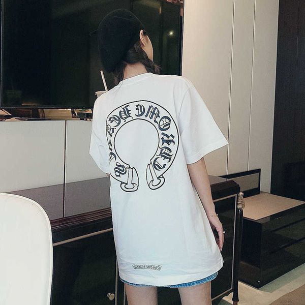 couple brand new short fashion ins sleeve crosin personalized horseshoe print ch loose sanskrit crew neck t-sh, White;black
couple brand new short fashion ins sleeve crosin personalized horseshoe print ch loose sanskrit crew neck t-sh, White;black