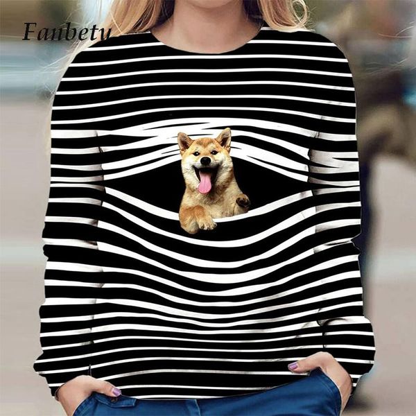 women casual o neck cute dog 3d print blouses spring autumn long sleeve loose pullover streetwear stripe shirt blusas women's & shirts, White
women casual o neck cute dog 3d print blouses spring autumn long sleeve loose pullover streetwear stripe shirt blusas women's & shirts, White