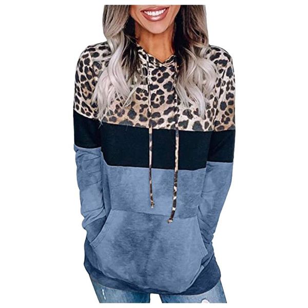 women's hoodies & sweatshirts leopard patchwork hoodie women long-sleeved stitching round neck casual printed loose pocket plus size su, Black
women's hoodies & sweatshirts leopard patchwork hoodie women long-sleeved stitching round neck casual printed loose pocket plus size su, Black