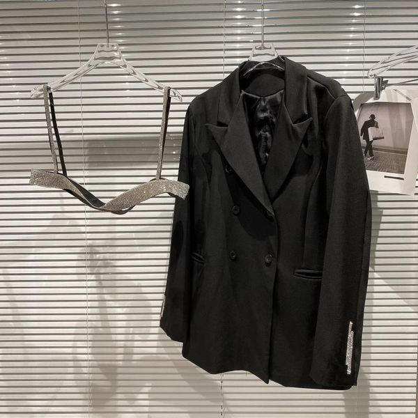 women's suits & blazers 2021 spring fashion rhinestone shiny sling vest long sleeve suit sequin blazer two-piece for women jacket outwe, White;black
women's suits & blazers 2021 spring fashion rhinestone shiny sling vest long sleeve suit sequin blazer two-piece for women jacket outwe, White;black