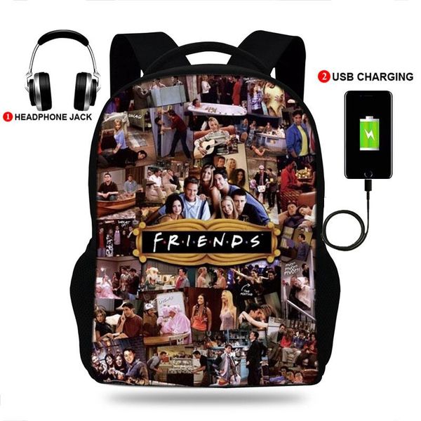 backpack friends joey print usb charging boys/girls travel bag for teenagers, school students
backpack friends joey print usb charging boys/girls travel bag for teenagers, school students