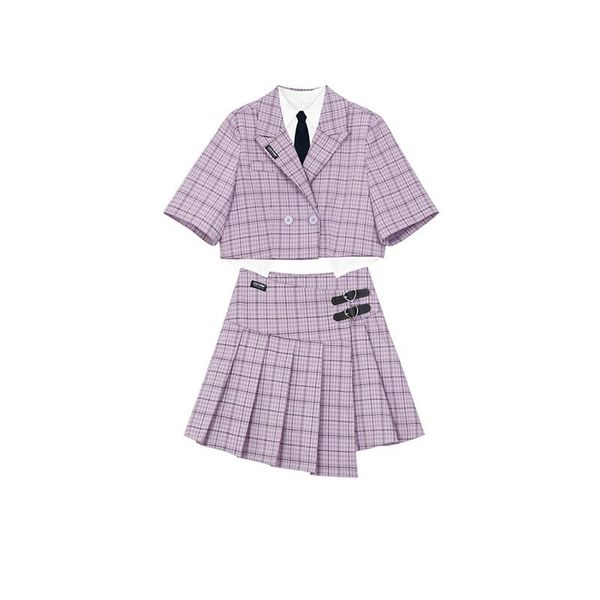clothing sets school uniform women plaid 4pcs 2021 summer fashion streetwear short sleeve suit irregular pleated mini skirt female, White
clothing sets school uniform women plaid 4pcs 2021 summer fashion streetwear short sleeve suit irregular pleated mini skirt female, White