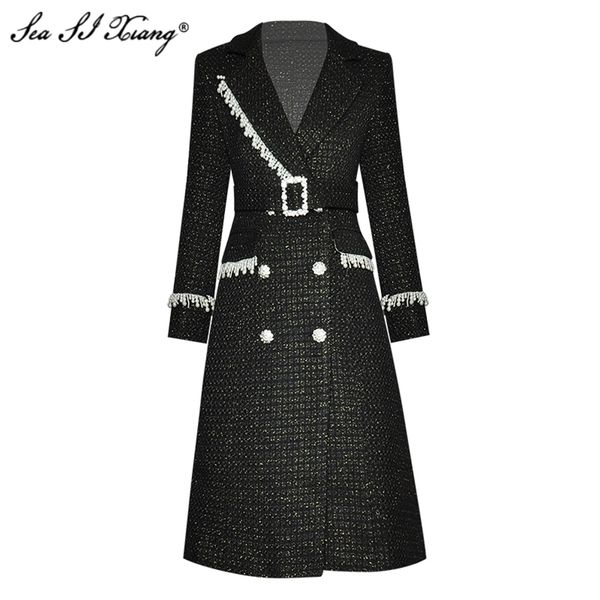 seasixian fashion designer autumn winter wool blend outwear women luxurious crystal double breasted beading long sleeve outwear 211104, Black
seasixian fashion designer autumn winter wool blend outwear women luxurious crystal double breasted beading long sleeve outwear 211104, Black