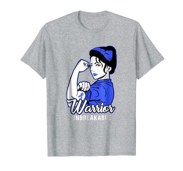 colon cancer warrior shirt colorectal cancer awareness tee, White;black 
colon cancer warrior shirt colorectal cancer awareness tee, White;black