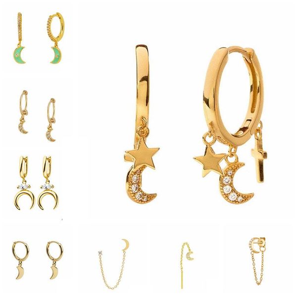 hoop & huggie aide cz zircon moon earrings for women 100% real 925 silver pendientes cartilage gold party jewelry accessories, Golden;silver
hoop & huggie aide cz zircon moon earrings for women 100% real 925 silver pendientes cartilage gold party jewelry accessories, Golden;silver