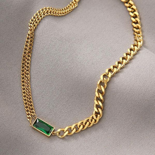 chains vintage green crystal women charm necklace stainless steel multi-layer chain necklaces fashion jewelry decor, Silver
chains vintage green crystal women charm necklace stainless steel multi-layer chain necklaces fashion jewelry decor, Silver