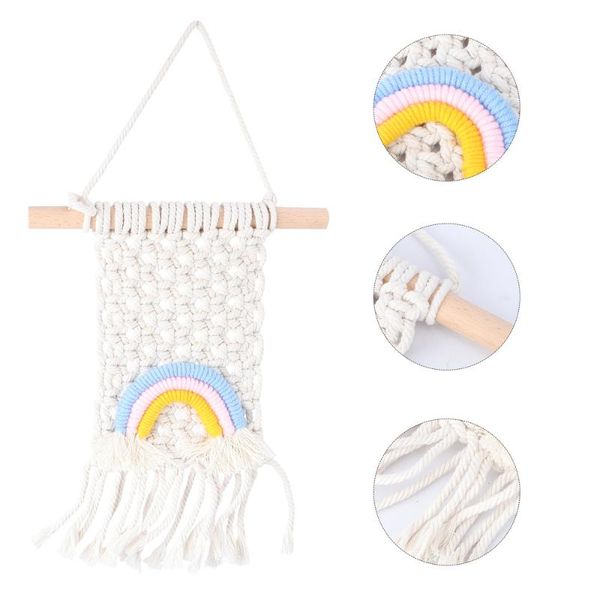 decorative objects & figurines 1pc rainbow tapestry ornament home cotton hand-knitted decoration
decorative objects & figurines 1pc rainbow tapestry ornament home cotton hand-knitted decoration