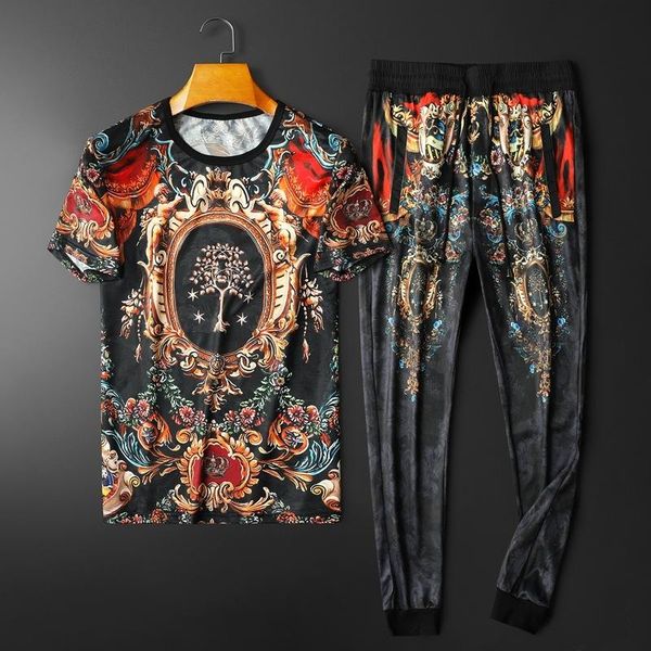 men's tracksuits men tracksuit set 2021 summer personality printed short-sleeved t-shirt suit male teenager round neck plaid casual, Gray
men's tracksuits men tracksuit set 2021 summer personality printed short-sleeved t-shirt suit male teenager round neck plaid casual, Gray