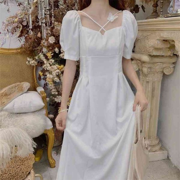 white sweet dress women summer korean chic square collar slim fit vestidos gentle puff short sleeve chiffon maxi dresses 210519, Black;gray
white sweet dress women summer korean chic square collar slim fit vestidos gentle puff short sleeve chiffon maxi dresses 210519, Black;gray