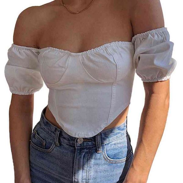 kayotuas women blouse summer streetwear off-shoulder slash neck solid color short puff sleeve slim fitting 210522, White
kayotuas women blouse summer streetwear off-shoulder slash neck solid color short puff sleeve slim fitting 210522, White