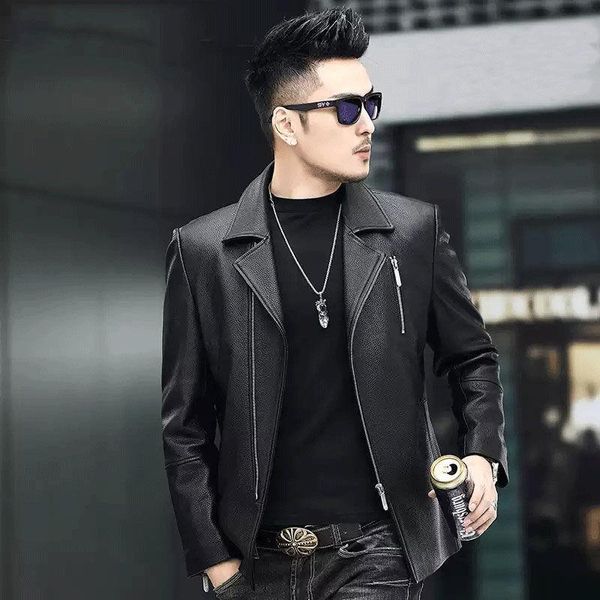 men's leather & faux coat men 's 2021 spring and autumn black thin pure sheepskin jacket motorcycle clothing
men's leather & faux coat men 's 2021 spring and autumn black thin pure sheepskin jacket motorcycle clothing