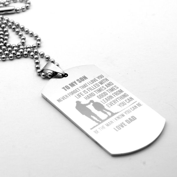 "to my son" titanium steel pendant necklace dad gifts for family 23" chain, Silver
"to my son" titanium steel pendant necklace dad gifts for family 23" chain, Silver