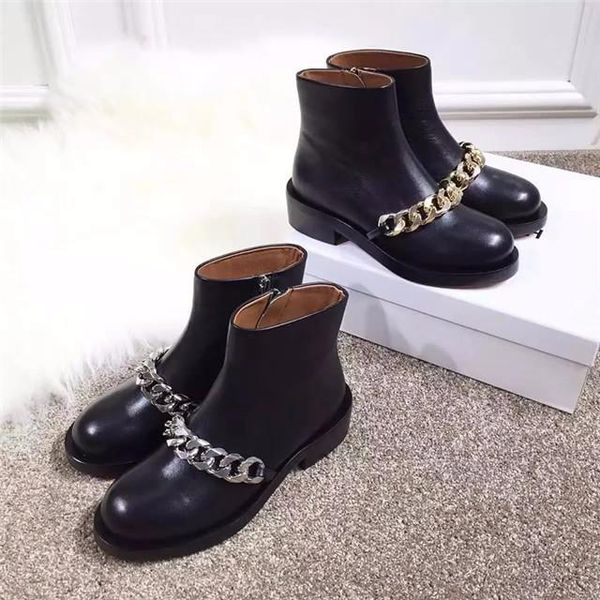 boots lttl fashion ladies ankle woman black soft leather round toe platform gold chains low heels women 35-42
boots lttl fashion ladies ankle woman black soft leather round toe platform gold chains low heels women 35-42