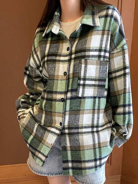 dazy plaid patched pocket drop shoulder overcoat k5je#, Black
dazy plaid patched pocket drop shoulder overcoat k5je#, Black