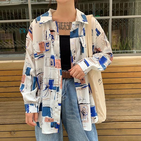 women's blouses & shirts casual loose printed shirt ulzzang japanese kawaii ladies vintage female korean harajuku cute clothes for wome, White
women's blouses & shirts casual loose printed shirt ulzzang japanese kawaii ladies vintage female korean harajuku cute clothes for wome, White