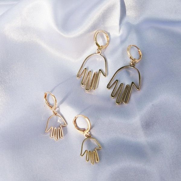 hoop & huggie cute small earrings for women men hollow hand pendant gold color jewelry pendientes ms209, Golden;silver
hoop & huggie cute small earrings for women men hollow hand pendant gold color jewelry pendientes ms209, Golden;silver