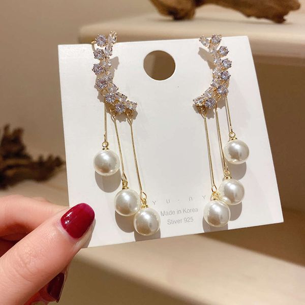zircon tassel pearl eardrop female earrings
zircon tassel pearl eardrop female earrings