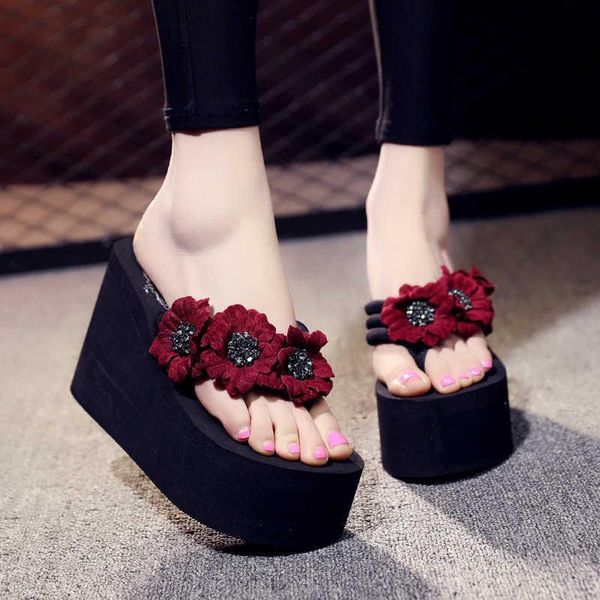 slippers 11cm high heel women's wedge flip flops, muffin handmade slippers, ladies summer beach mules shoes women, Black
slippers 11cm high heel women's wedge flip flops, muffin handmade slippers, ladies summer beach mules shoes women, Black