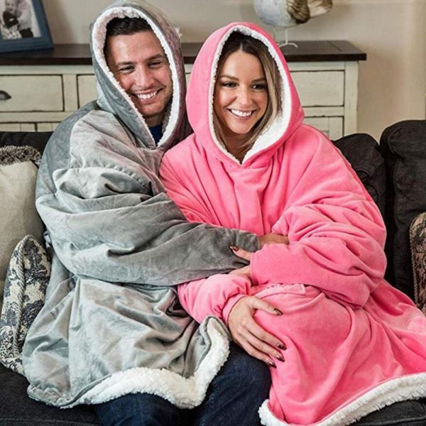 women's hoodies & sweatshirts oversized winter fleece warm pullover women men hooded robe blanket for w/sleeves pocket, Black
women's hoodies & sweatshirts oversized winter fleece warm pullover women men hooded robe blanket for w/sleeves pocket, Black