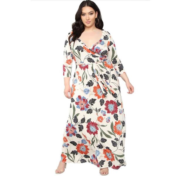 plus size dresses women boho floral print a-line long maxi dress 3/4 sleeve v-neck gown holiday beach summer sundress with belt fashion, Black
plus size dresses women boho floral print a-line long maxi dress 3/4 sleeve v-neck gown holiday beach summer sundress with belt fashion, Black