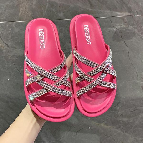 slippers 2021 summer fashion women's flip flops rhinestone women platform shoes casual beach zapato mujer, Black
slippers 2021 summer fashion women's flip flops rhinestone women platform shoes casual beach zapato mujer, Black