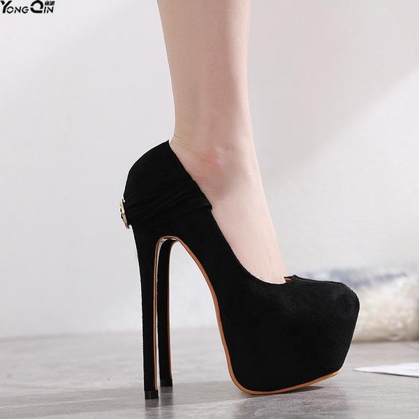 dress shoes super high heel 16cm round toe women pumps shoe, Black
dress shoes super high heel 16cm round toe women pumps shoe, Black
