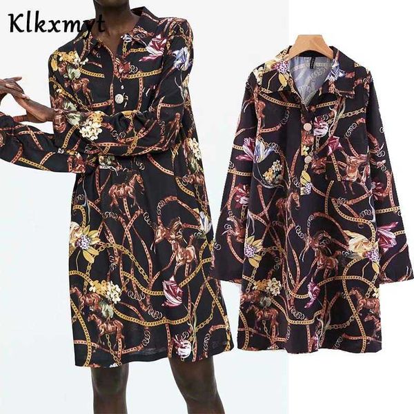 klkxmyt za dress women chic fashion flower chain print mini vintage long sleeve female es vestidos mujer 210527, Black;gray
klkxmyt za dress women chic fashion flower chain print mini vintage long sleeve female es vestidos mujer 210527, Black;gray