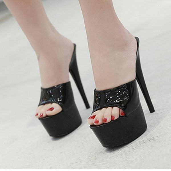 fashion 15cm high heel women slippers shoes stiletto model pole dancing t-show nightclub sandals, Black
fashion 15cm high heel women slippers shoes stiletto model pole dancing t-show nightclub sandals, Black