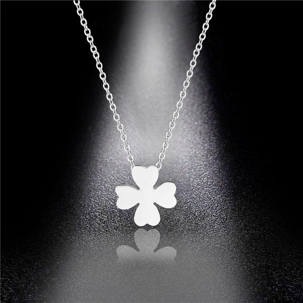 pendant necklaces korean version simple stainless steel necklace clover clavicle chain titanium female factory direct sales, Silver
pendant necklaces korean version simple stainless steel necklace clover clavicle chain titanium female factory direct sales, Silver
