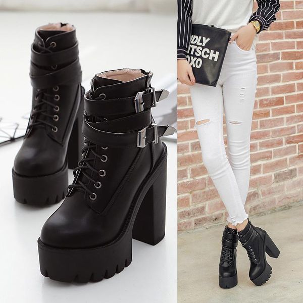 boots 2021 summer women's fashion belt buckle thick heel short lace up waterproof platform high, Black
boots 2021 summer women's fashion belt buckle thick heel short lace up waterproof platform high, Black