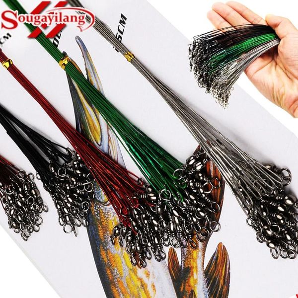 braid line sougayilang 60/100pcs anti bite steel fishing stainless wire leader leash with swivel accessory
braid line sougayilang 60/100pcs anti bite steel fishing stainless wire leader leash with swivel accessory