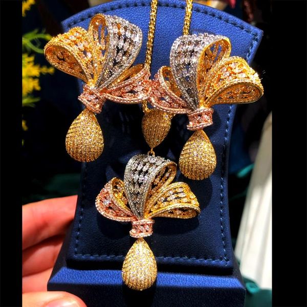 earrings & necklace godki luxury 2pcs tricolor bowknots charms statement jewelry set for women wedding party full zircon dubai bridal, Silver
earrings & necklace godki luxury 2pcs tricolor bowknots charms statement jewelry set for women wedding party full zircon dubai bridal, Silver