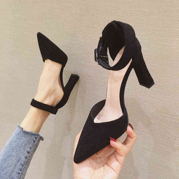 dress shoes high heels korean fashion women's suede shallow mouth pointed thin belt buckle single shoes black 9cm
dress shoes high heels korean fashion women's suede shallow mouth pointed thin belt buckle single shoes black 9cm
