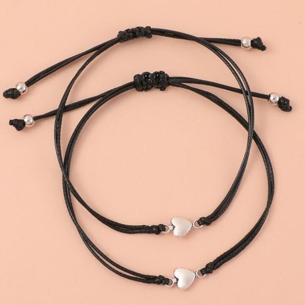 charm bracelets 2 pcs fashion heart lucky bracelet black color rope braided adjustable trendy couple wholesale, Golden;silver
charm bracelets 2 pcs fashion heart lucky bracelet black color rope braided adjustable trendy couple wholesale, Golden;silver