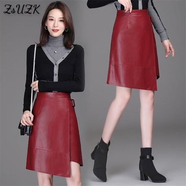 women asymmetrical pu leather short skirt women club wear knee length skirts autumn winter female fashion skirt 5colors 211120, Black
women asymmetrical pu leather short skirt women club wear knee length skirts autumn winter female fashion skirt 5colors 211120, Black