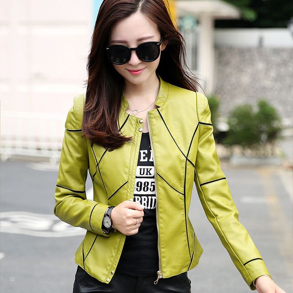 spring autumn new haining leather women's short slim coat japanese korean round neck young lady motorcycle leather jacket trend, Black
spring autumn new haining leather women's short slim coat japanese korean round neck young lady motorcycle leather jacket trend, Black