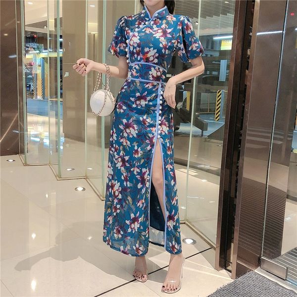 new arrival 2021 summer vietnam traditional dress japan style cheongsam floral chiffon chinese dress qipao ao dai dress 10118, Red
new arrival 2021 summer vietnam traditional dress japan style cheongsam floral chiffon chinese dress qipao ao dai dress 10118, Red