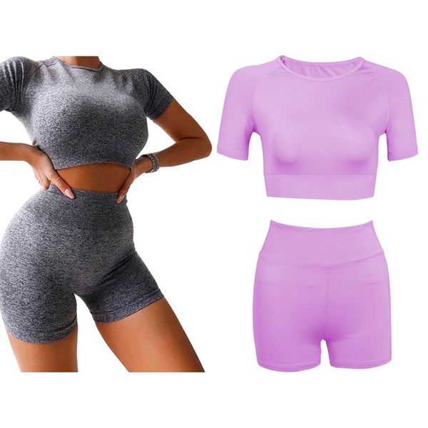 yoga outfit sale 2 set skinny sport suit summer women and shorts two piece gray & purple s
yoga outfit sale 2 set skinny sport suit summer women and shorts two piece gray & purple s