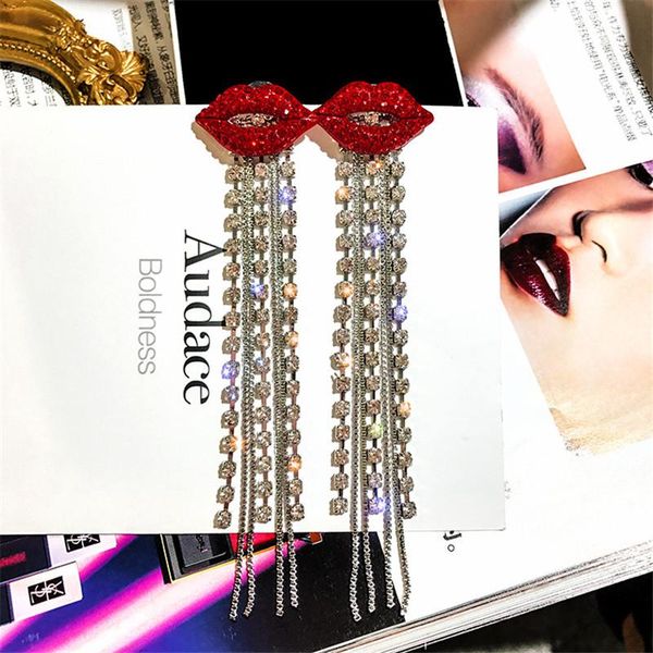 dangle & chandelier fyuan long tassel crystal drop earring for women red mouth rhinestone earrings wedding party jewelry gifts, Silver
dangle & chandelier fyuan long tassel crystal drop earring for women red mouth rhinestone earrings wedding party jewelry gifts, Silver
