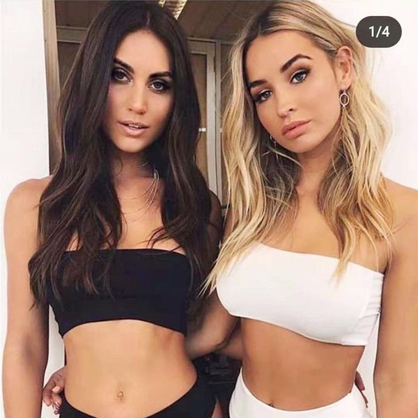 strapless tank women's seamless underwear sleeveless crop stretching bralette -l padded camisole femme camisoles & tanks, Black;white
strapless tank women's seamless underwear sleeveless crop stretching bralette -l padded camisole femme camisoles & tanks, Black;white