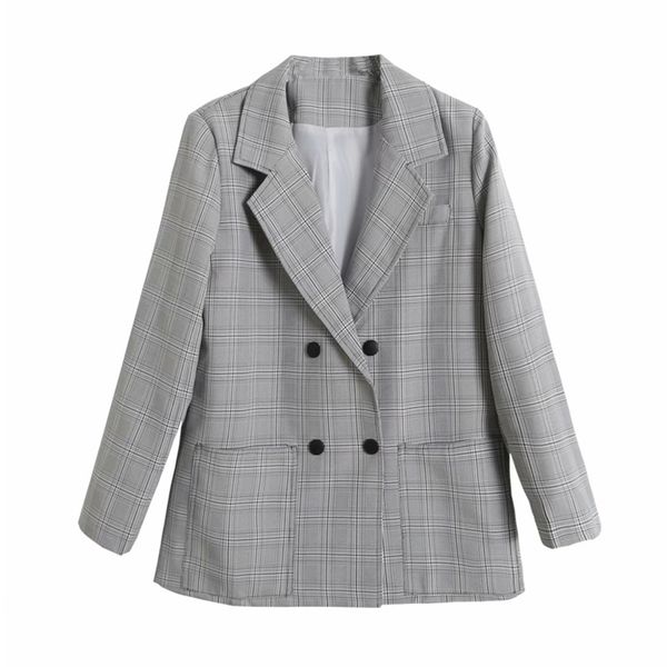 summer women plaid blazers coats long sleeve double breasted notched female elegant casual ol blazer outerwear clothing 210513, White;black
summer women plaid blazers coats long sleeve double breasted notched female elegant casual ol blazer outerwear clothing 210513, White;black