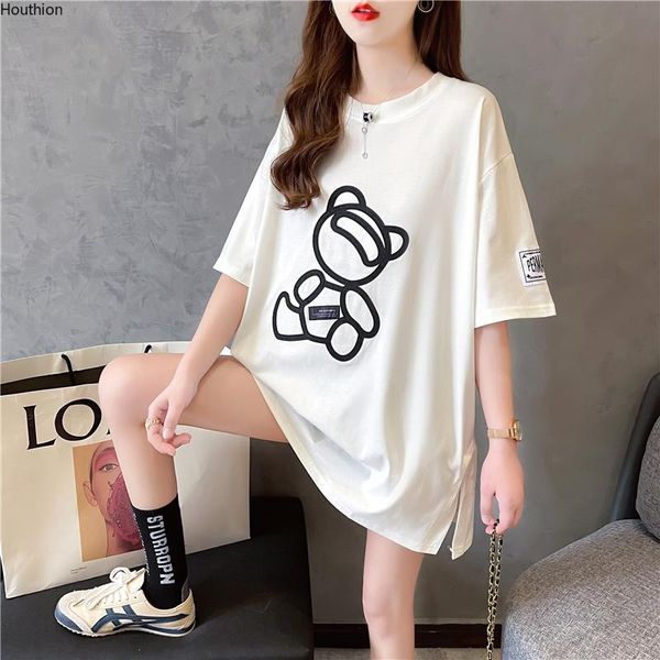 women's t-shirt houthion loose plus size casual fashion t shirt mid-length short sleeve cartoon print o-neck summer, White
women's t-shirt houthion loose plus size casual fashion t shirt mid-length short sleeve cartoon print o-neck summer, White