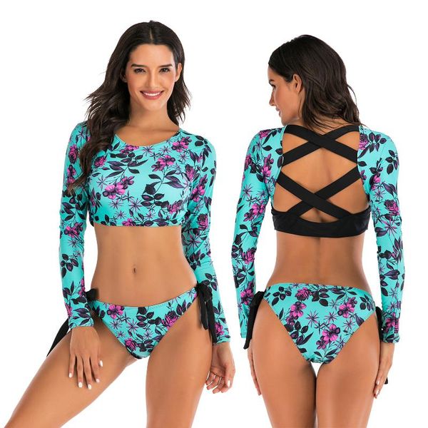 one-piece suits european and american split long-sleeved diving surfwear women's swimwear spring
one-piece suits european and american split long-sleeved diving surfwear women's swimwear spring