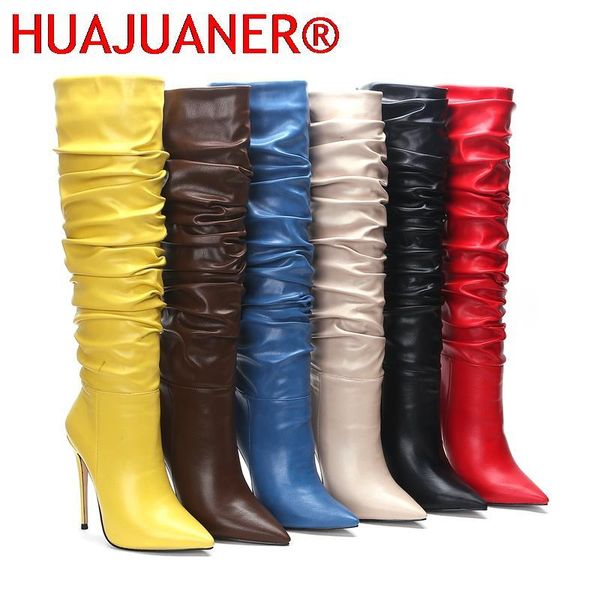 boots fashion women shoes knee high winter pointed toe pleated heel big size blue red black
boots fashion women shoes knee high winter pointed toe pleated heel big size blue red black